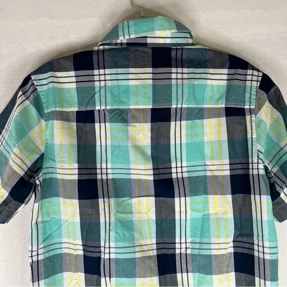 Urban Pipeline Button Down Shirt Boys Blue Yellow Plaid Short Sleeves XL - Picture 6 of 9